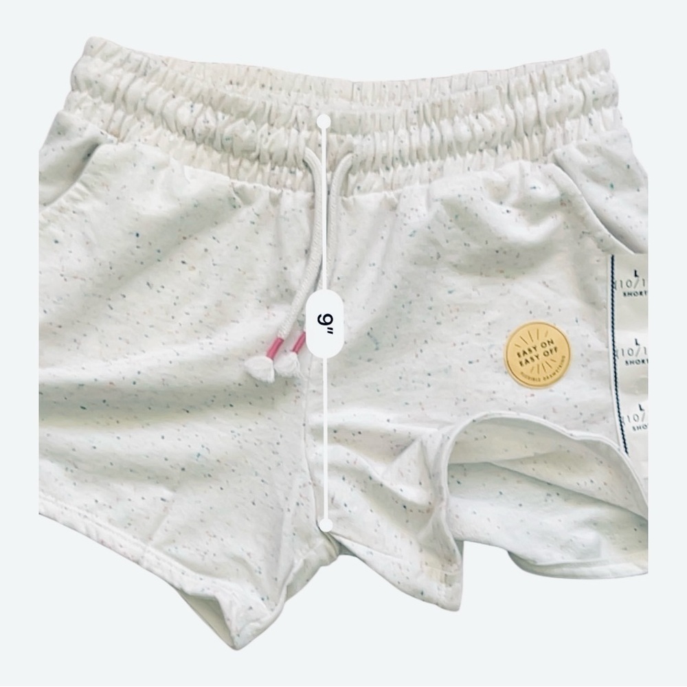 Cat & Jack casual white speckled confetti Girls shorts L (10-12) elastic waist - Picture 12 of 14